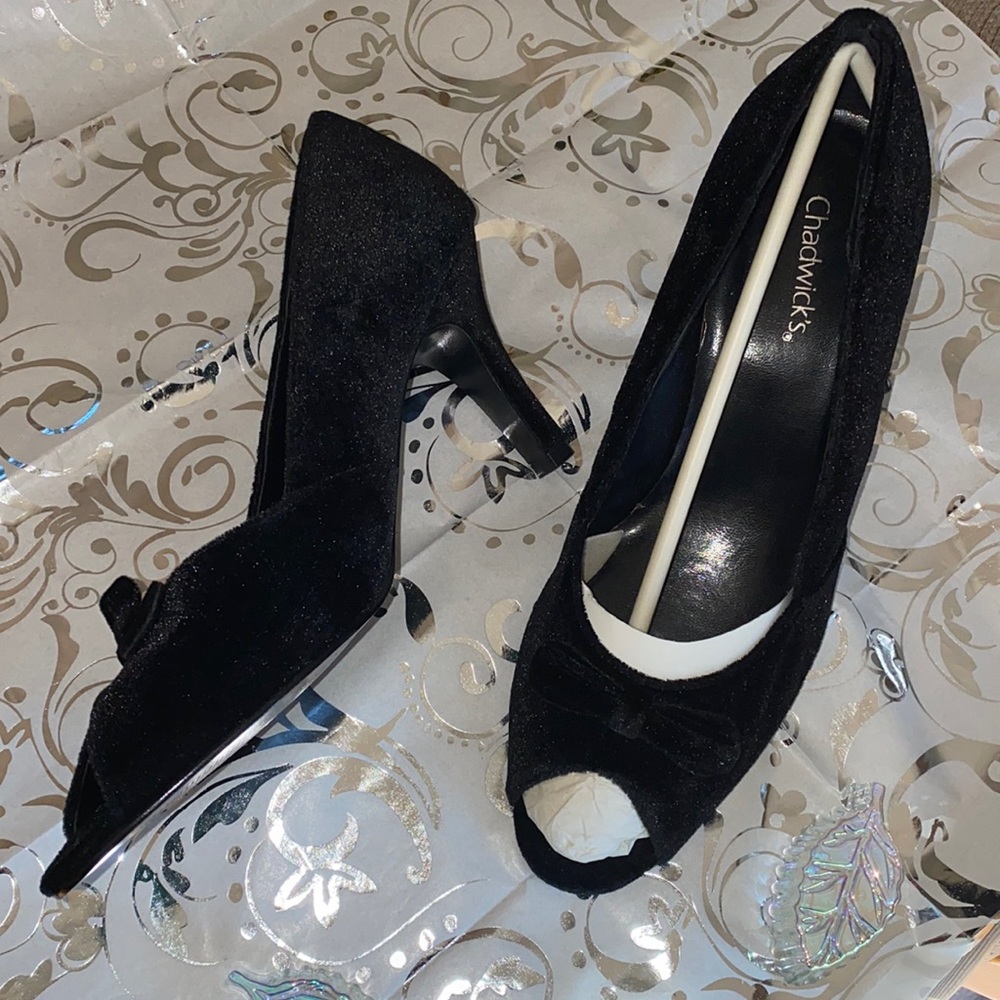 Chadwick’s of Boston Velvet and Leather Pump size 10M New